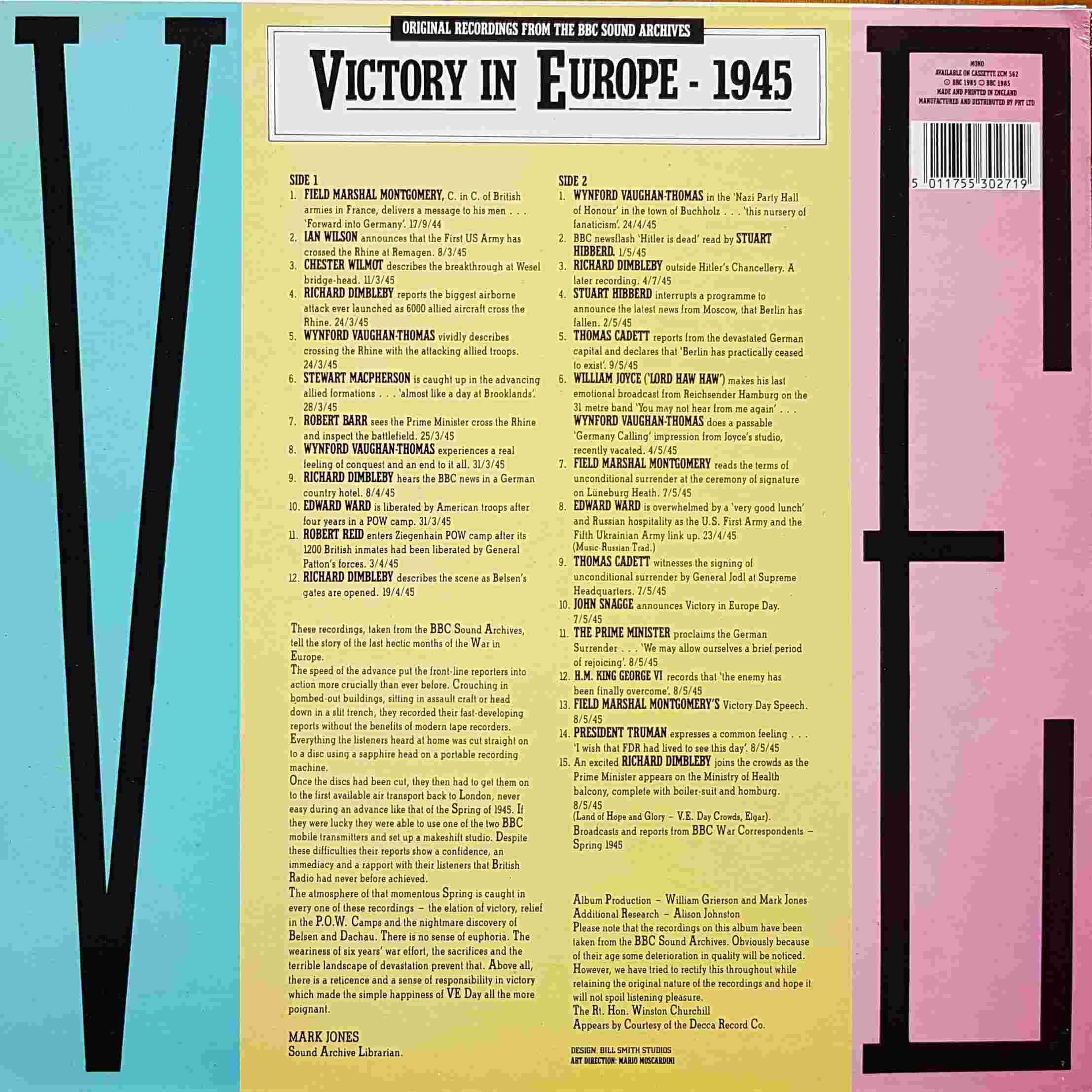 Picture of REC 562 Victory in Europe - 1945 by artist Various from the BBC records and Tapes library